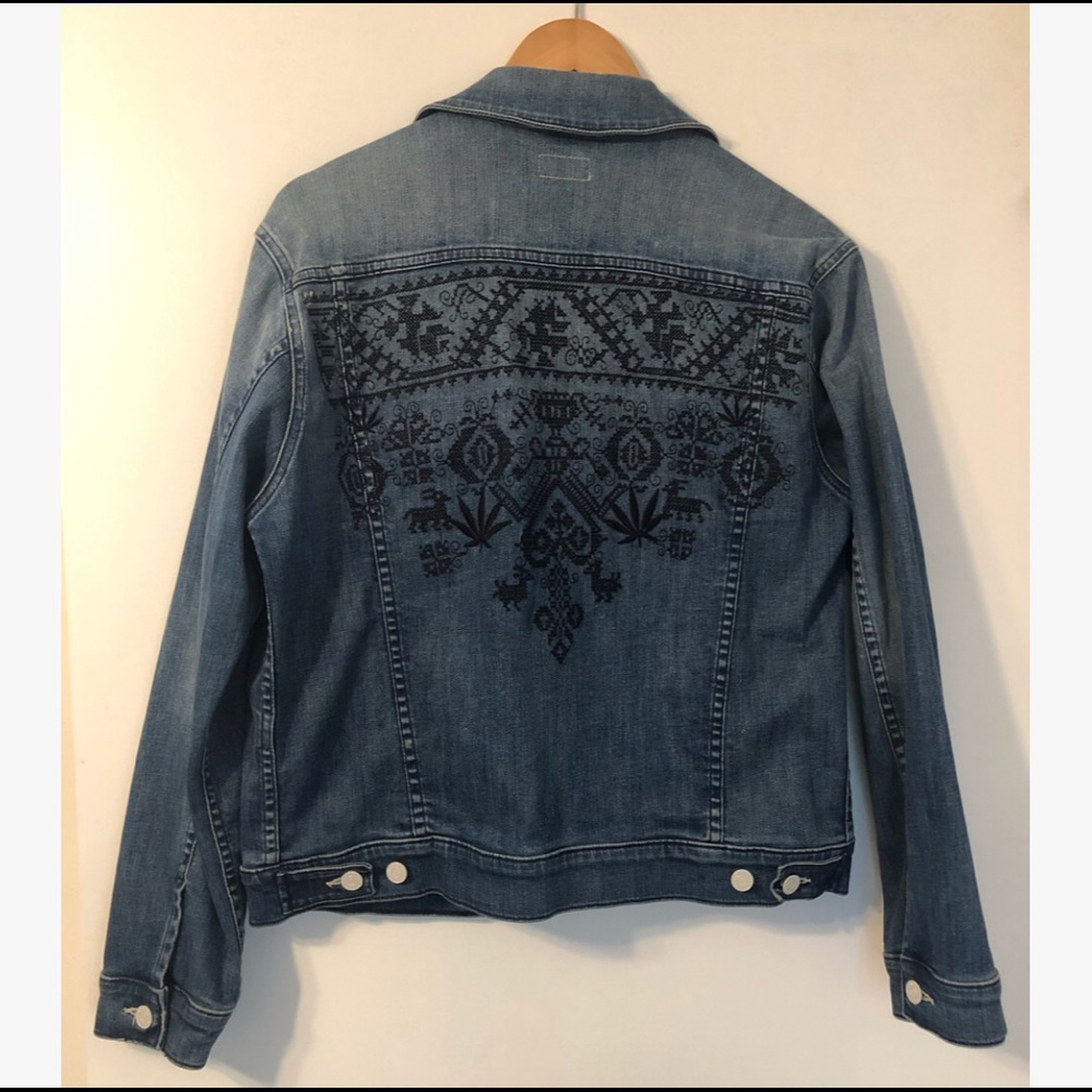 MOTHER Denim Jacket with Embroidered Back Detail
